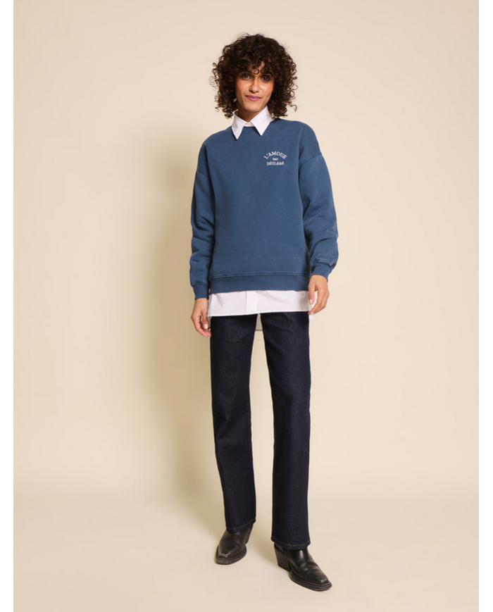 EMOI EMOI - Sweat femme - L'amour est déclaré - Bleu