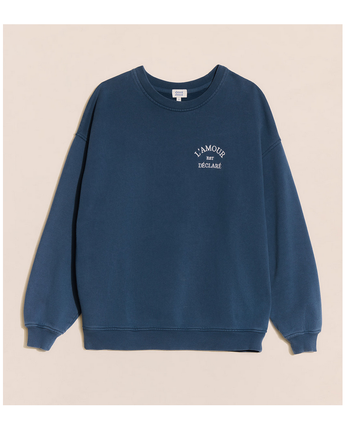 EMOI EMOI - Sweat femme - L'amour est déclaré - Bleu
