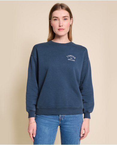 EMOI EMOI - Sweat femme - L'amour est déclaré - Bleu EMOI EMOI - Sweat femme - L'amour est déclaré - Bleu