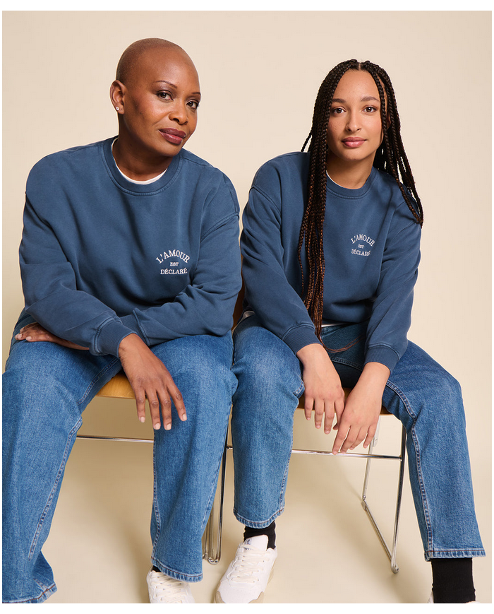 EMOI EMOI - Sweat femme - L'amour est déclaré - Bleu