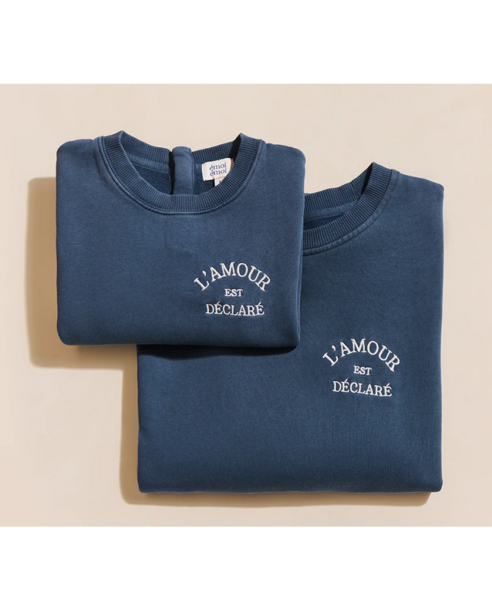 EMOI EMOI - Sweat homme - L'amour est déclaré - Bleu