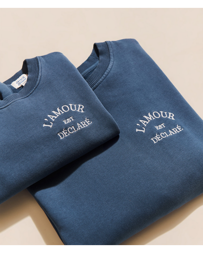 EMOI EMOI - Sweat homme - L'amour est déclaré - Bleu