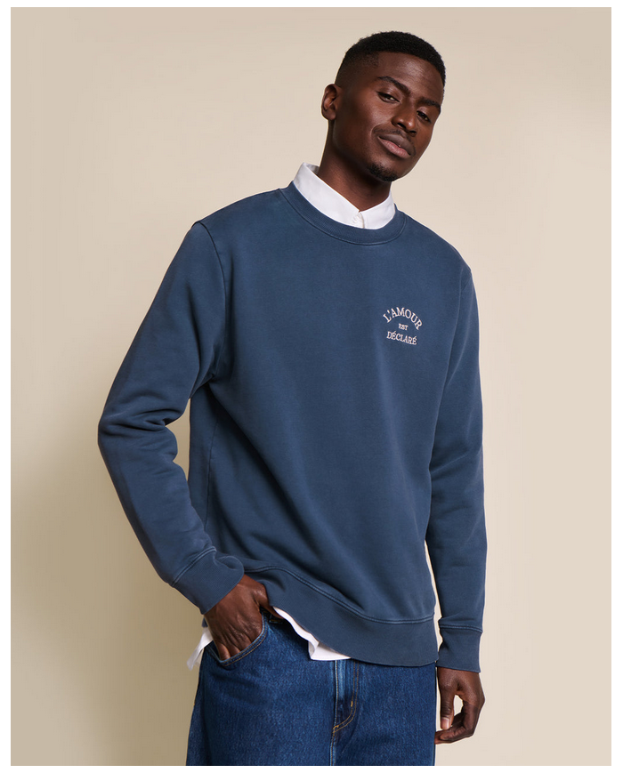 EMOI EMOI - Sweat homme - L'amour est déclaré - Bleu