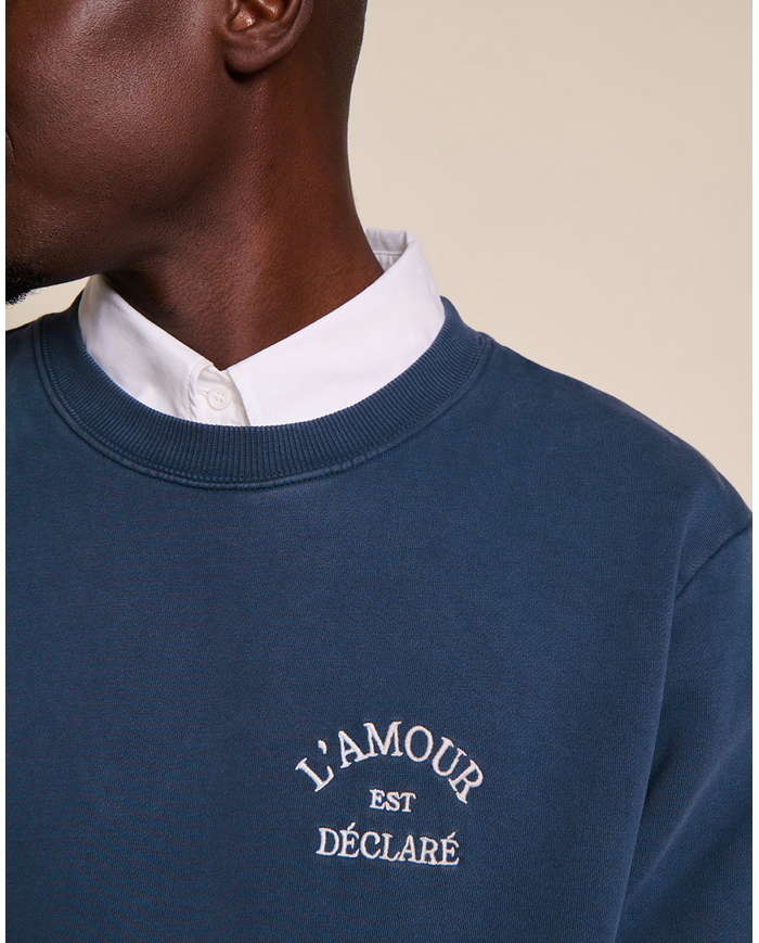 EMOI EMOI - Sweat homme - L'amour est déclaré - Bleu