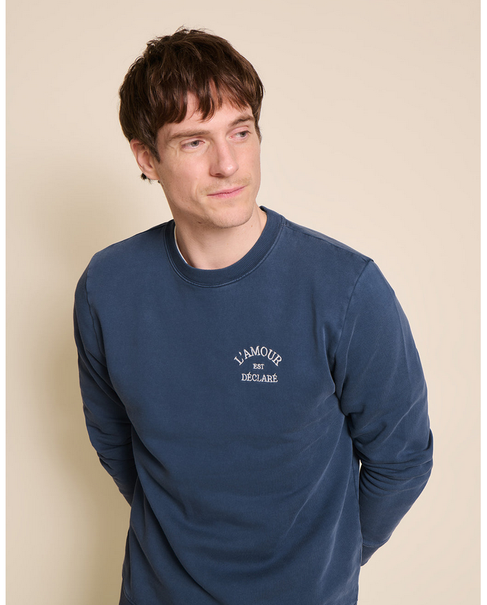 EMOI EMOI - Sweat homme - L'amour est déclaré - Bleu