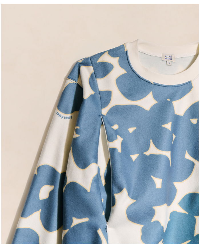 EMOI EMOI - Sweat d'allaitement en polaire recyclée - Fleurs du lac