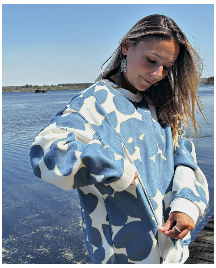 EMOI EMOI - Sweat d'allaitement en polaire recyclée - Fleurs du lac