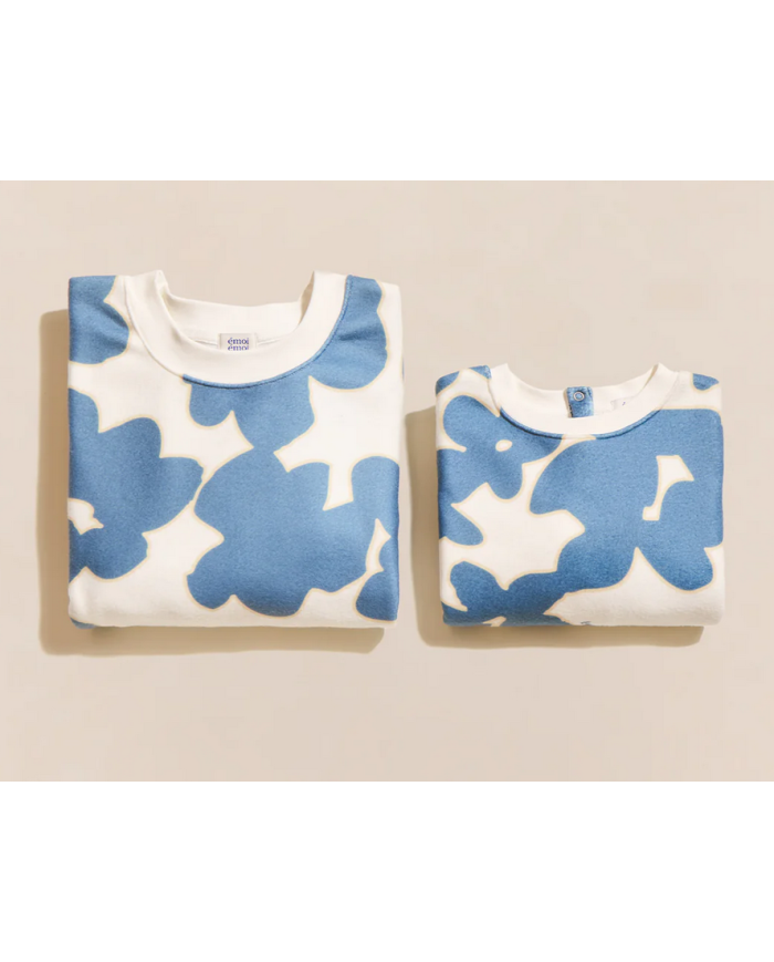 EMOI EMOI - Sweat pour enfant en polaire recyclée - Fleurs du lac