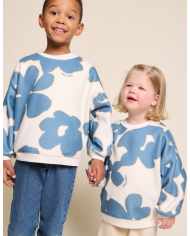 EMOI EMOI - Sweat pour enfant en polaire recyclée - Fleurs du lac