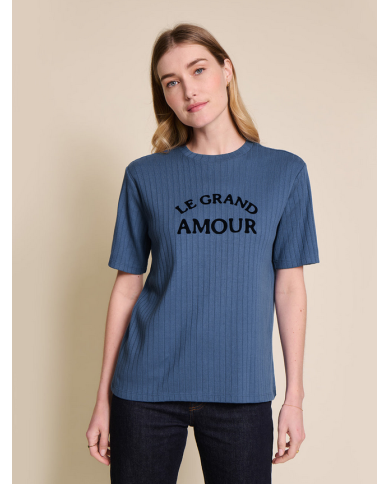 EMOI EMOI - T-shirt femme - Le grand amour - Bleu EMOI EMOI - T-shirt femme - Le grand amour - Bleu
