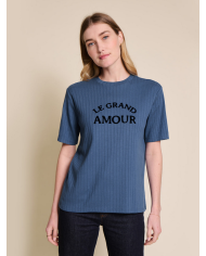 EMOI EMOI - T-shirt femme - Le grand amour - Bleu