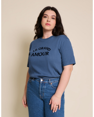EMOI EMOI - T-shirt femme - Le grand amour - Bleu EMOI EMOI - T-shirt femme - Le grand amour - Bleu