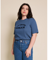 EMOI EMOI - T-shirt femme - Le grand amour - Bleu