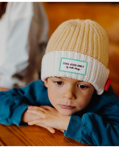 HELLO HOSSY - Bonnet en maille Cool Kids Only -  Crème