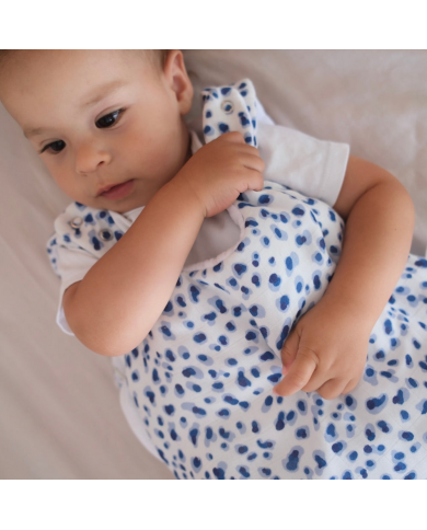 JOLI NOUS - Gigoteuse pois bleu et blanc réversible JOLI NOUS - Gigoteuse pois bleu et blanc réversible