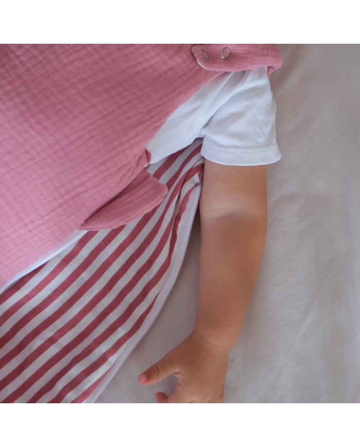 JOLI NOUS - Gigoteuse Ligné Vieux Rose réversible