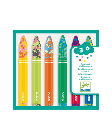 DJECO - 6 crayons de cire multicolores DJECO - 6 crayons de cire multicolores