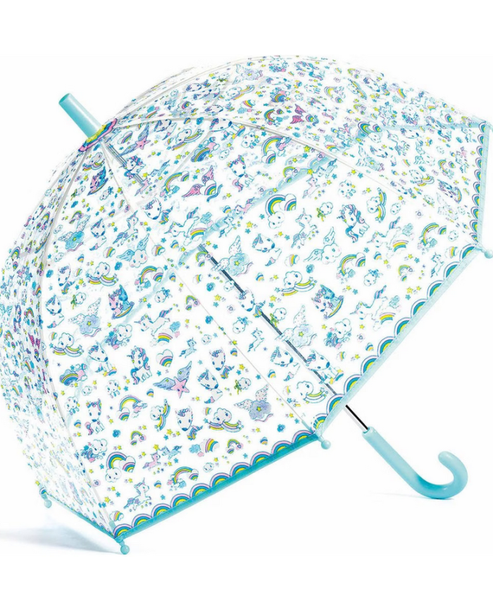 DJECO - Parapluie enfant transparent - Licornes