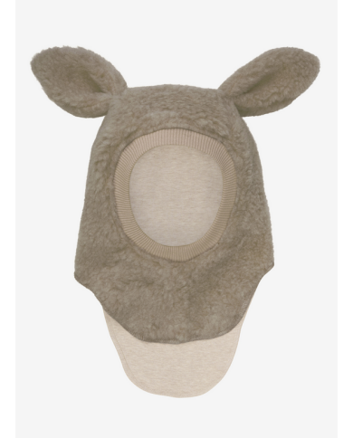 HUTTEliHUT - Cagoule oreilles laine mérinos - Camel chiné HUTTEliHUT - Cagoule oreilles laine mérinos - Camel chiné