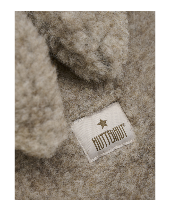 HUTTEliHUT - Cagoule oreilles laine mérinos - Camel chiné