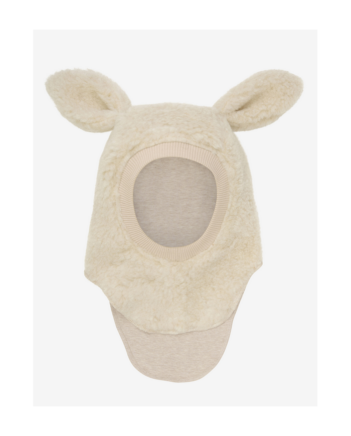 HUTTEliHUT - Cagoule oreilles laine mérinos - Crème