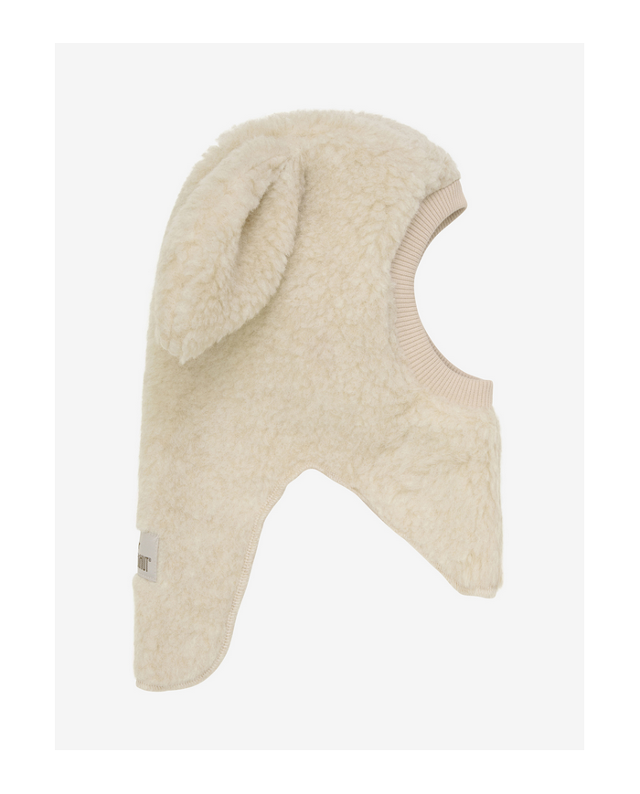 HUTTEliHUT - Cagoule oreilles laine mérinos - Crème