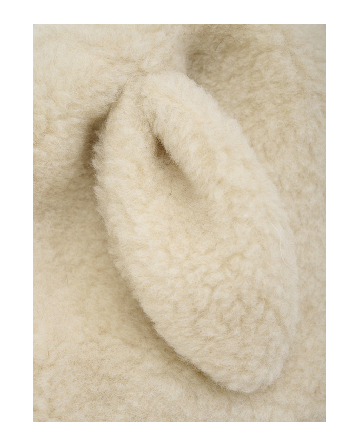 HUTTEliHUT - Cagoule oreilles laine mérinos - Crème