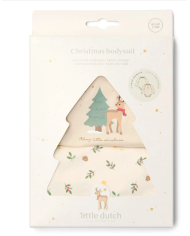 LITTLE DUTCH - Lot de 2 bodies de Noël à manches longues – Beige