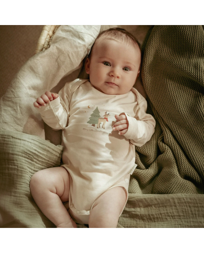 LITTLE DUTCH - Lot de 2 bodies de Noël à manches longues – Beige