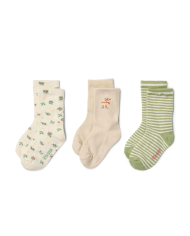 LITTLE DUTCH - Lot de 3 paires de chaussettes de Noël – Beige