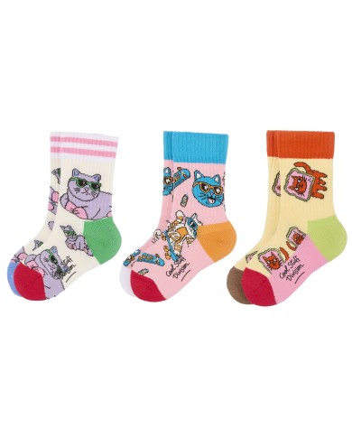 HELLO HOSSY - Lot de 3 paires de chaussettes – Pack Chats