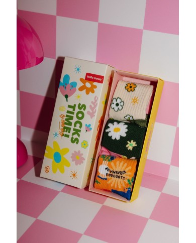 HELLO HOSSY - Lot de 3 paires de chaussettes – Pack Wildflowers
