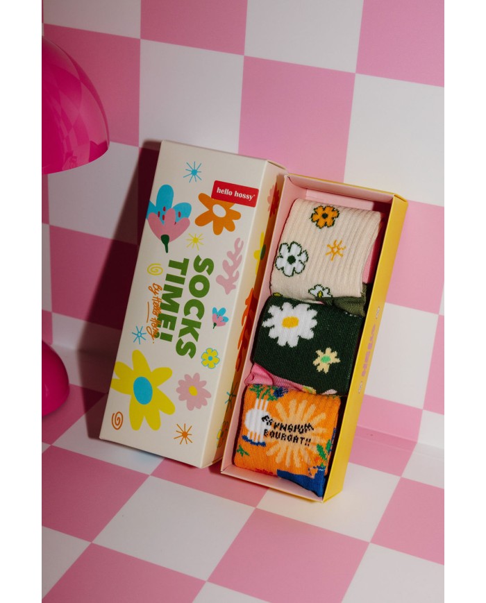 HELLO HOSSY - Lot de 3 paires de chaussettes – Pack Wildflowers