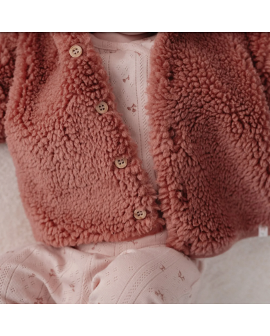 LITTLE DUTCH - Veste en peluche – Rose poudré