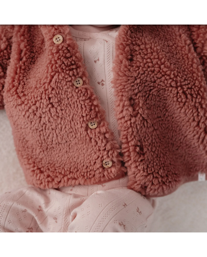 LITTLE DUTCH - Veste en peluche – Rose poudré