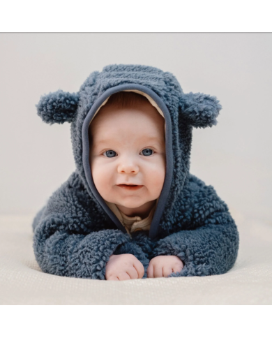 LITTLE DUTCH - Veste en peluche – Bleue