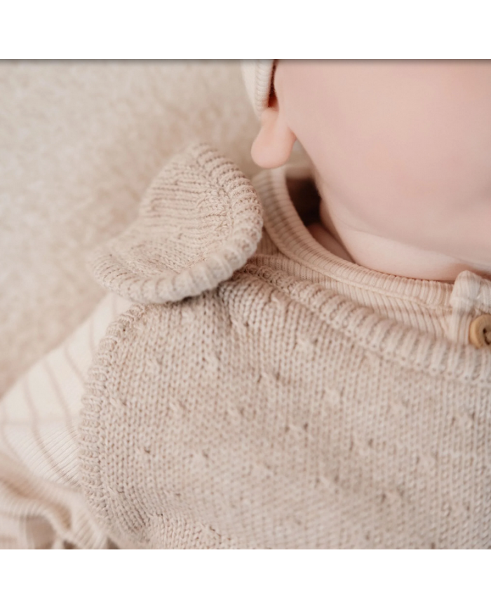 LITTLE DUTCH – Salopette tricotée bébé – Sable