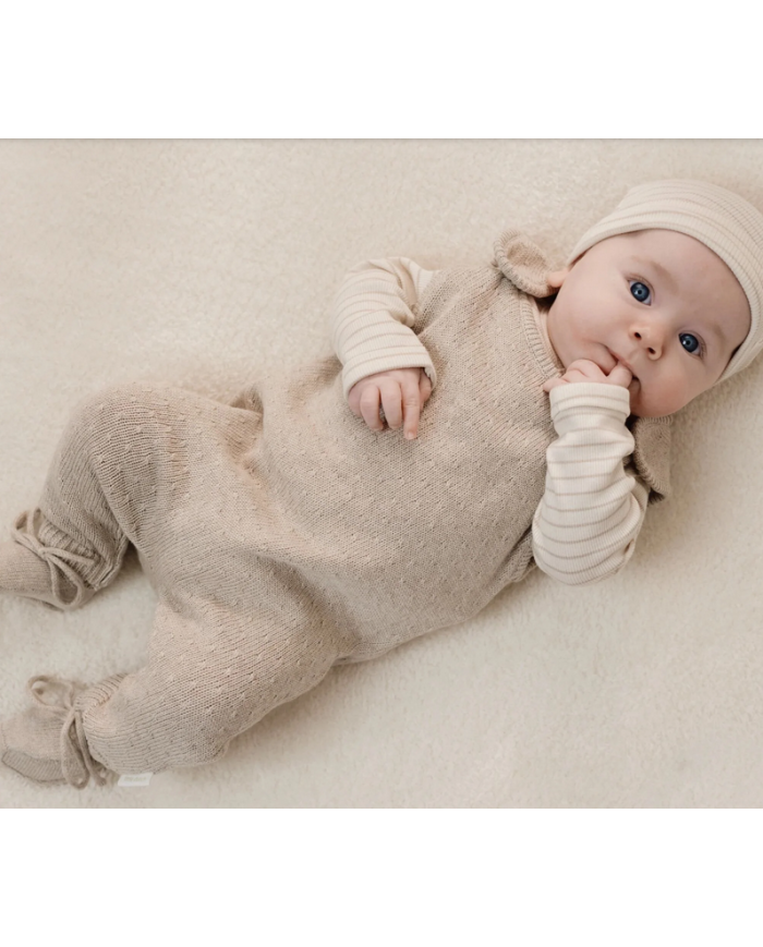 LITTLE DUTCH – Combinaison tricotée bébé – Sable