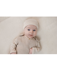 LITTLE DUTCH - Bonnet de naissance à rayures - Beige