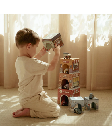 LITTLE DUTCH - Blocs empilables avec voitures