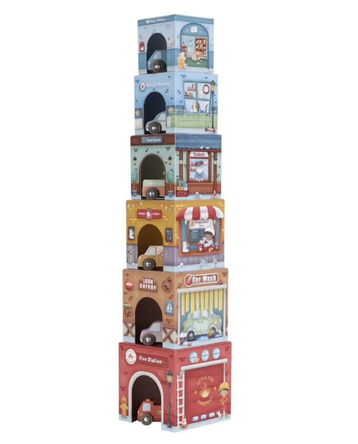 LITTLE DUTCH - Blocs empilables avec voitures