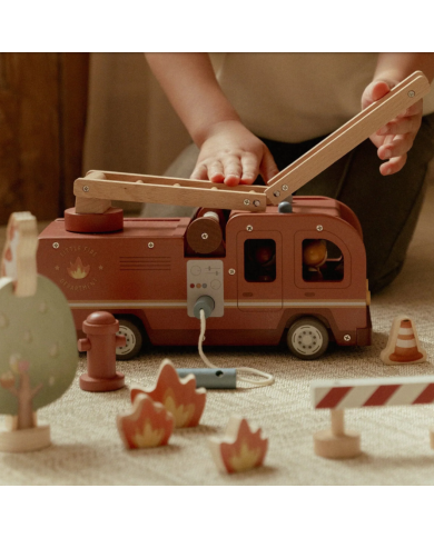 LITTLE DUTCH - Camion de pompiers en bois