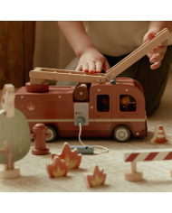 LITTLE DUTCH - Camion de pompiers en bois