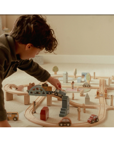 LITTLE DUTCH - Circuit de train en bois XL