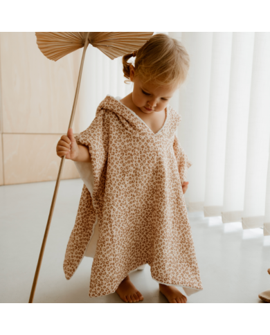 ATELIER WAGRAM - Poncho gaze - Léopard clair