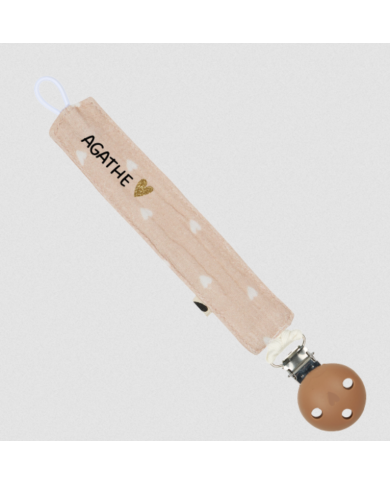 ATELIER WAGRAM - Attache tétine gaze - PETITS COEURS