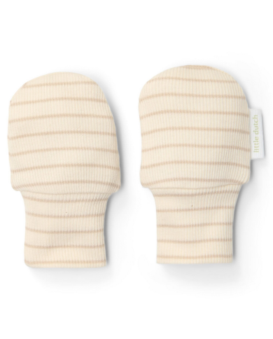 LITTLE DUTCH - Moufles de naissance à rayures - Beige