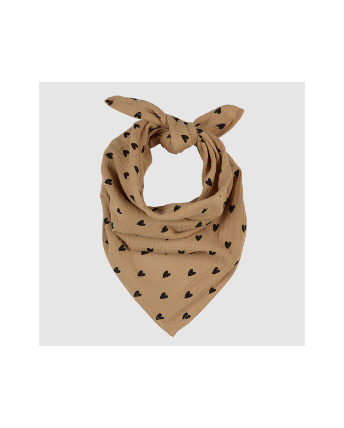 ATELIER WAGRAM - Foulard/lange en gaze de coton imprimé cœur