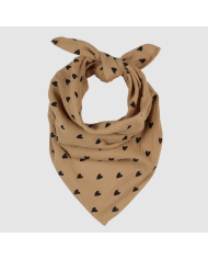 ATELIER WAGRAM - Foulard/lange en gaze de coton imprimé cœur