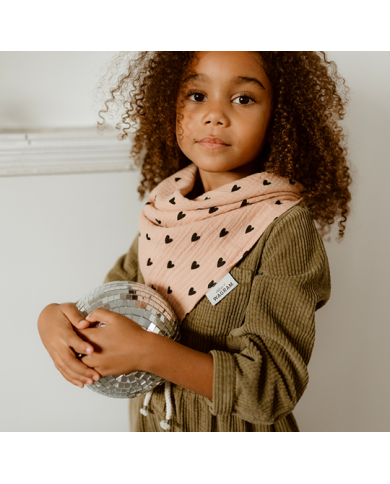 ATELIER WAGRAM - Foulard/lange en gaze de coton imprimé cœur